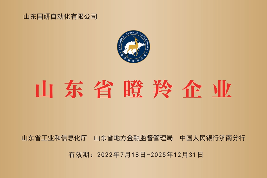 山东国研：山东省瞪羚企业
